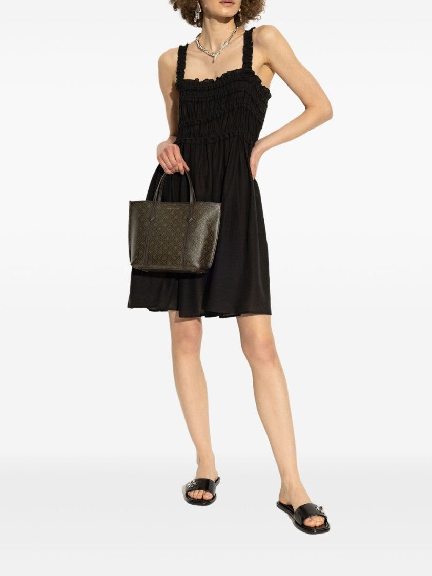 Tory Burch Calfskin Sandals With Polished Finish And Iconic Emblem