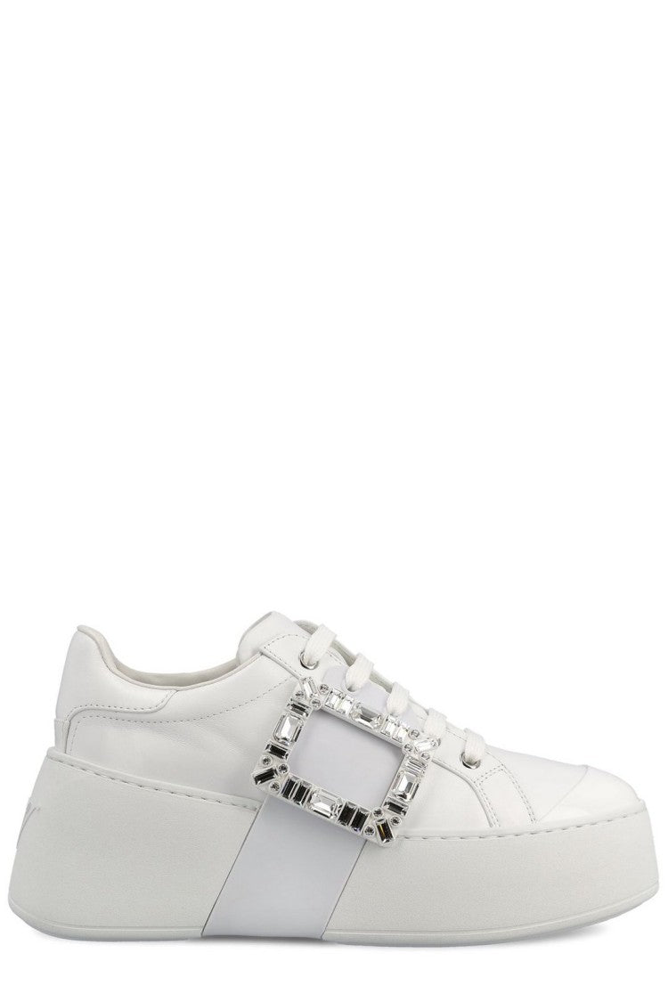 Roger Vivier Minimalist White Sneakers With Low-Top Silhouette