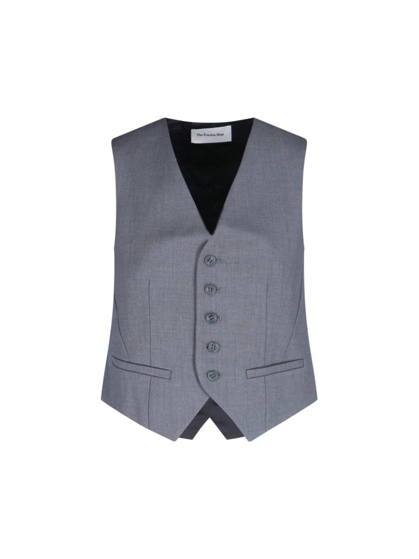 The Frankie Shop Gilet With Adjustable Back Strap And Asymmetrical Hemline