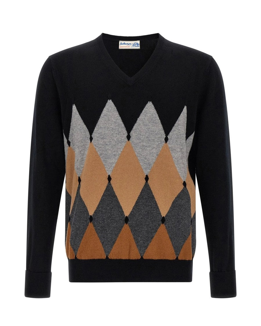 Ballantyne Cashmere Sweater With Diamond Pattern