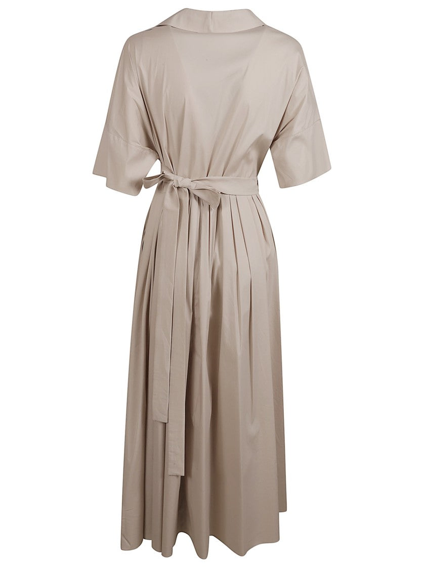Max Mara Wrap Midi Dress With Tie Belt