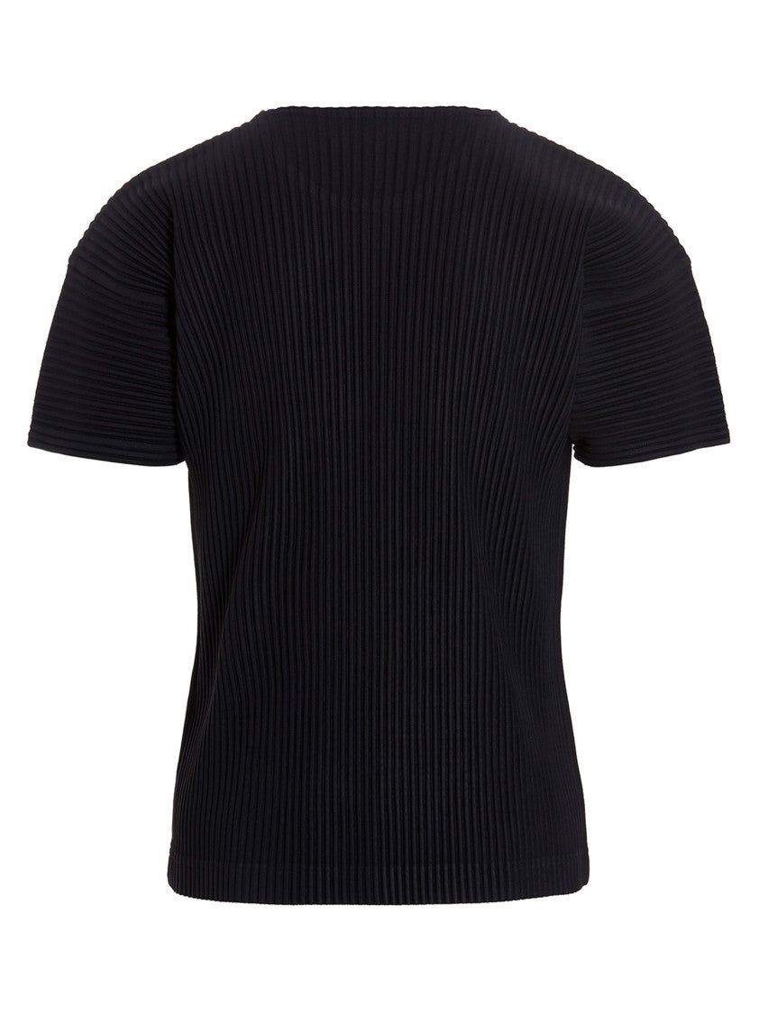 Homme Plissé Issey Miyake Textured Pleated T-Shirt With Classic Crewneck