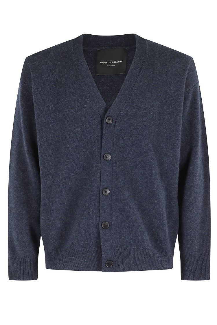 Roberto Collina V-Neck Denim Cardigan