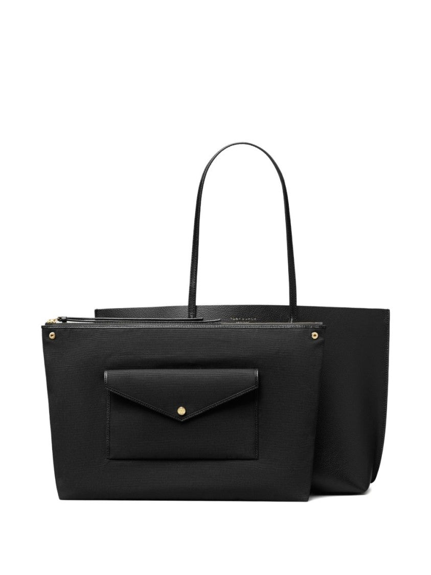 Tory Burch Black Shopper Bag In Calf Leather