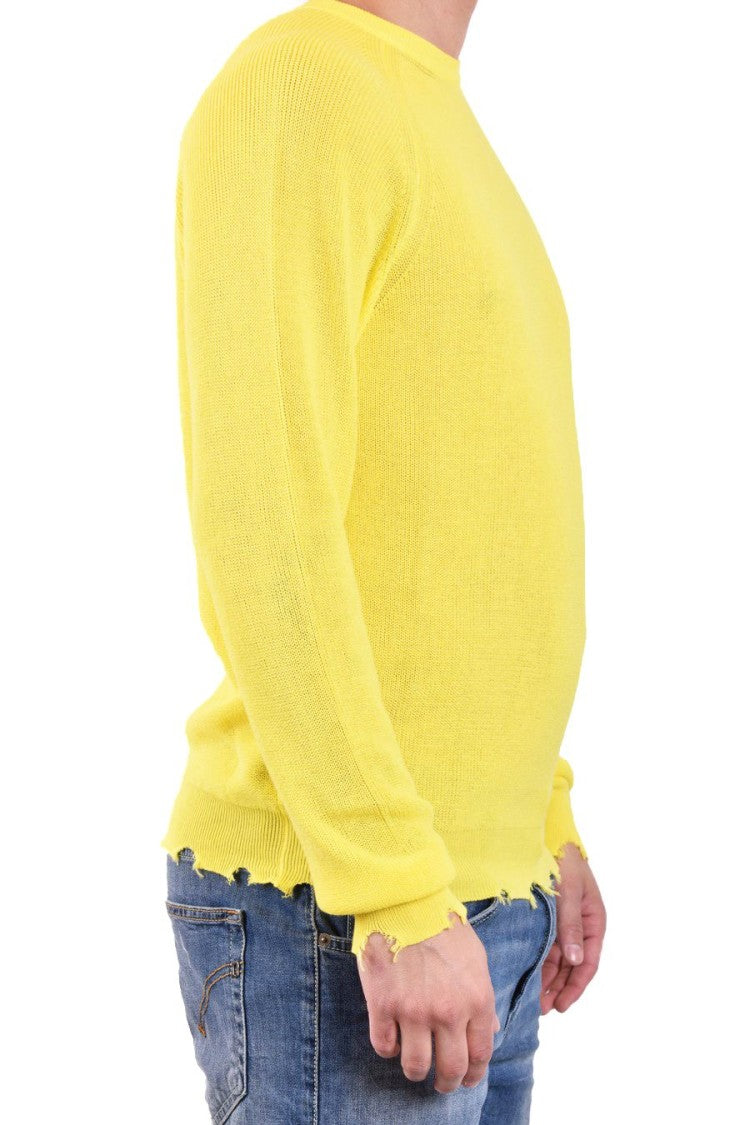 Laneus Yellow Cotton Sweater
