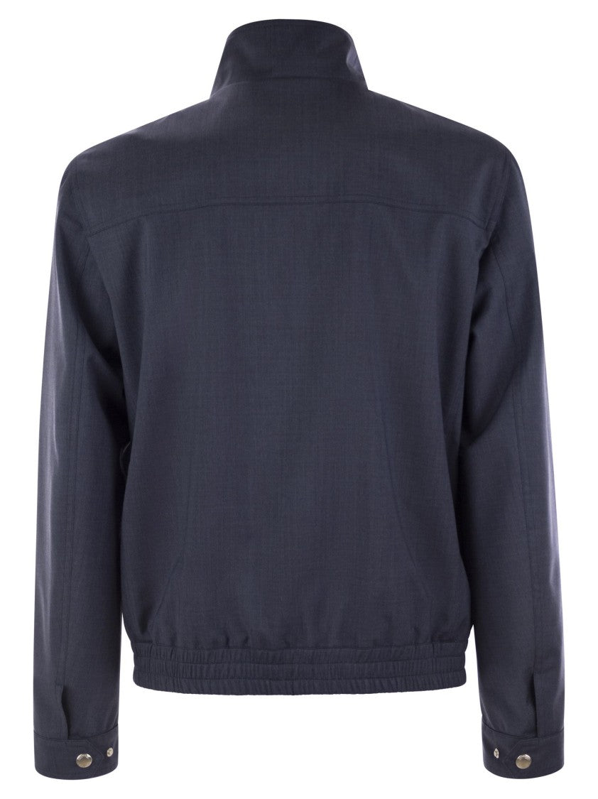Brunello Cucinelli Bomber Jacket In Membrane Canvas