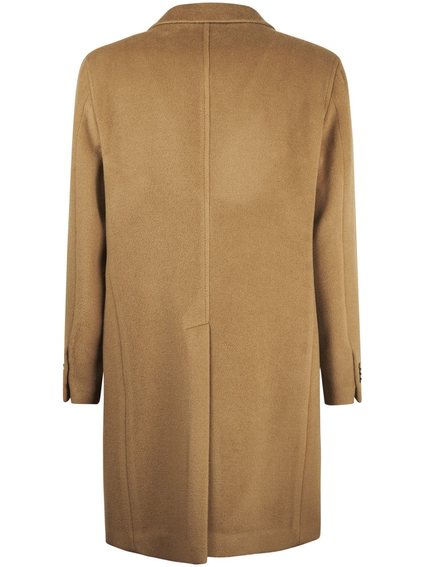 Tagliatore Long Unlined Tailored Wool Coat With Minimalist Design