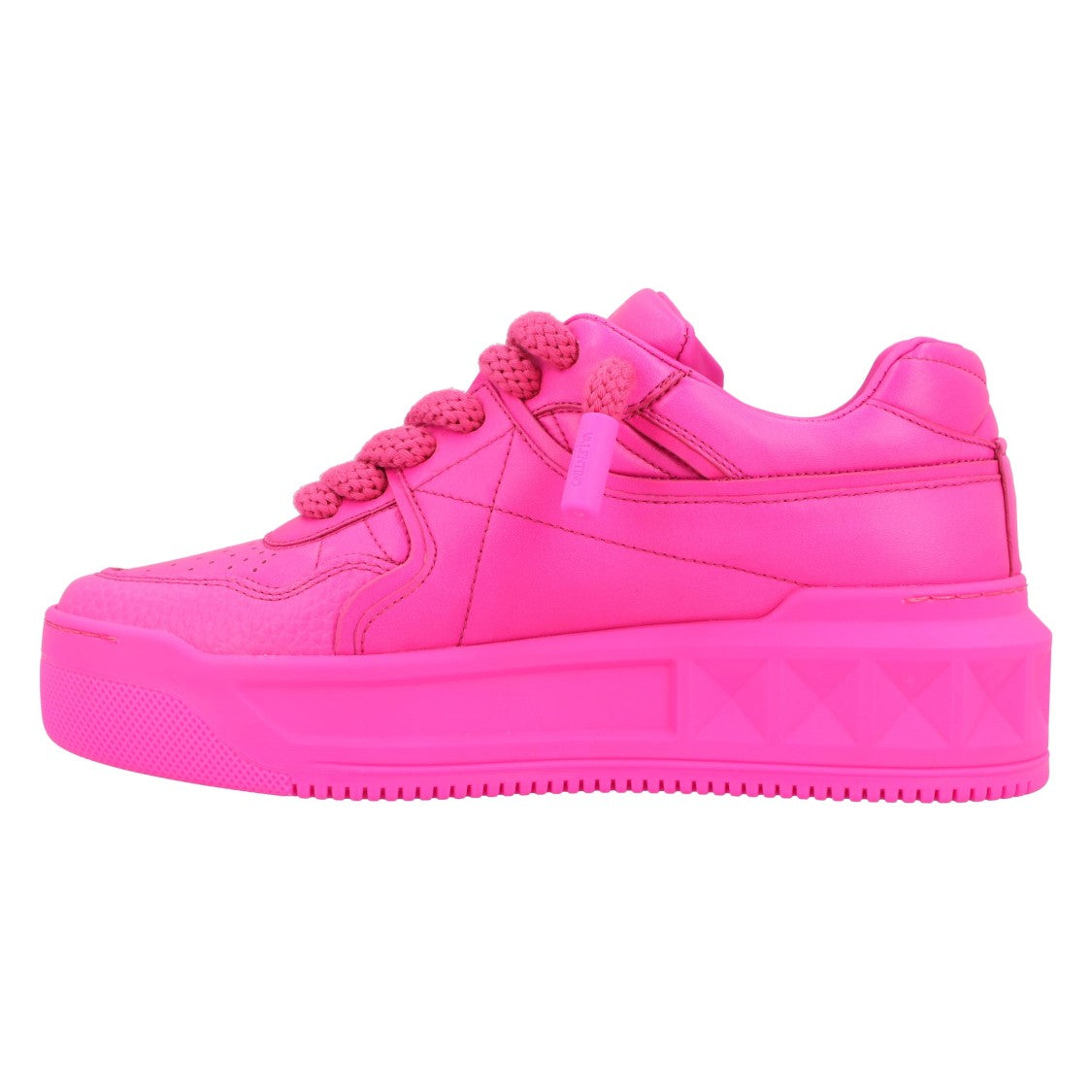 Valentino Pink One Stud Xl Leather Sneakers