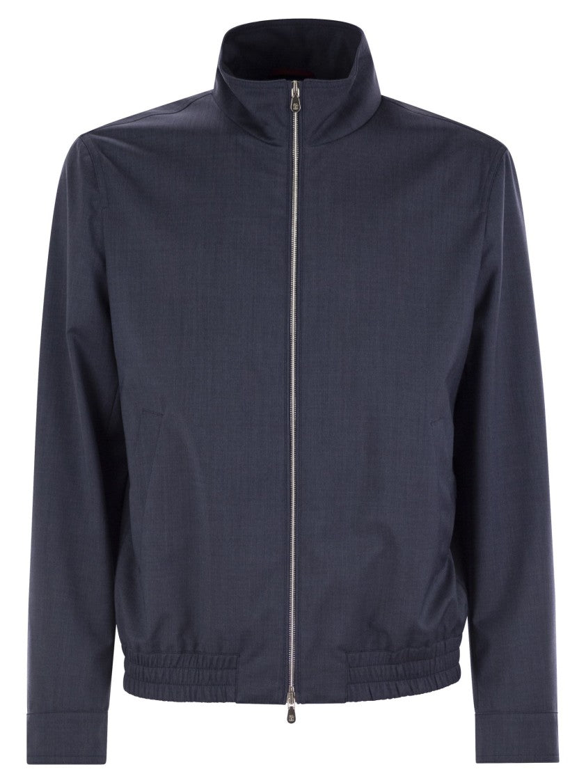 Brunello Cucinelli Bomber Jacket In Membrane Canvas