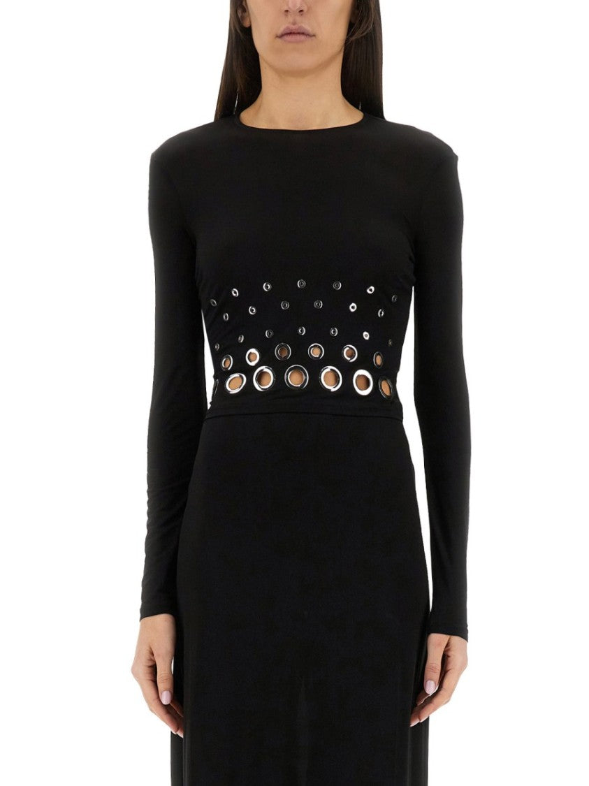 Rabanne Crop Top With Eyelet Detailing