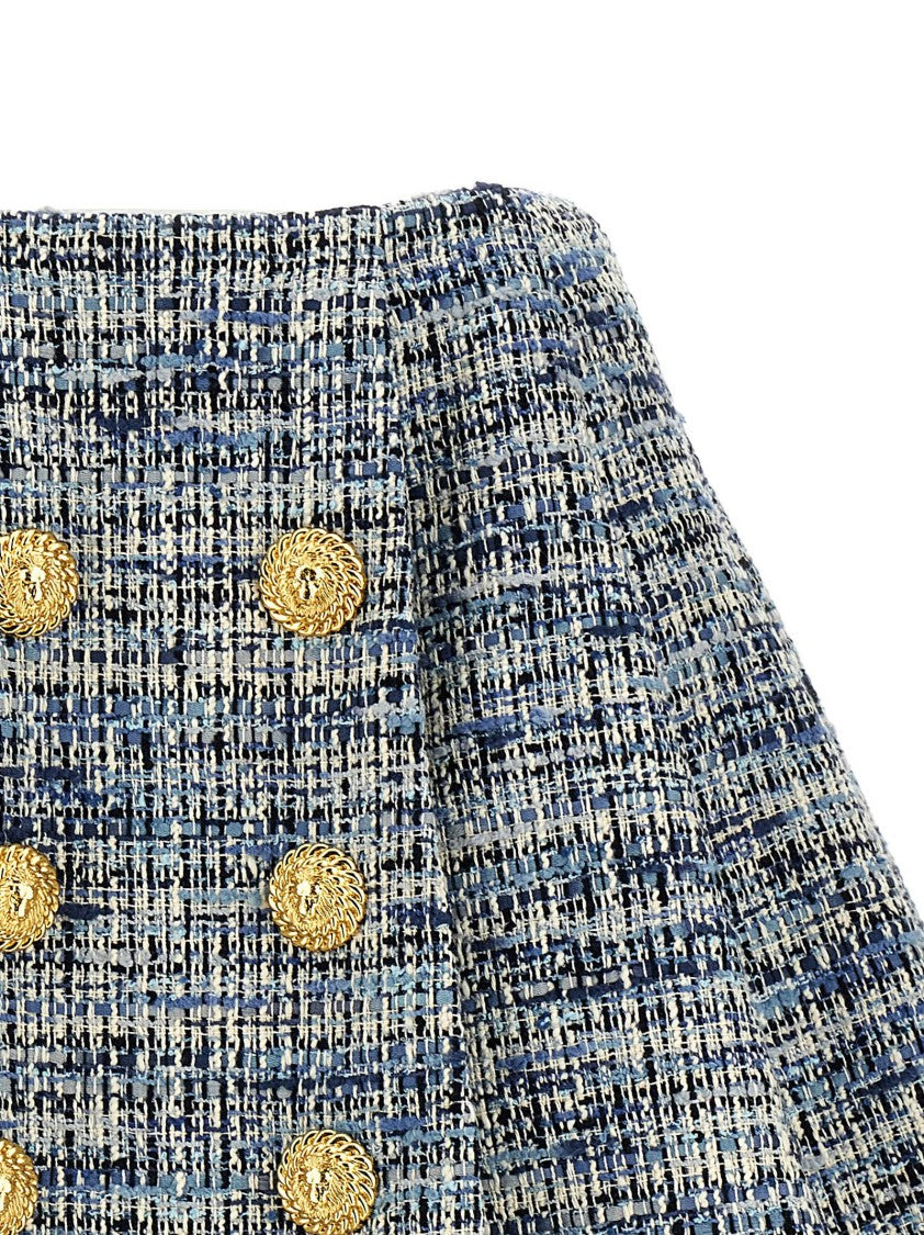 Balmain High-Waisted Pleated Mini Skirt