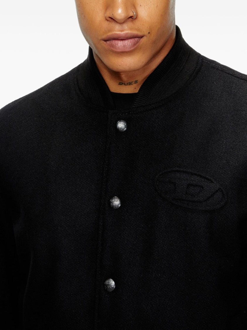 Diesel Elegant Black Wool Blend Jacket