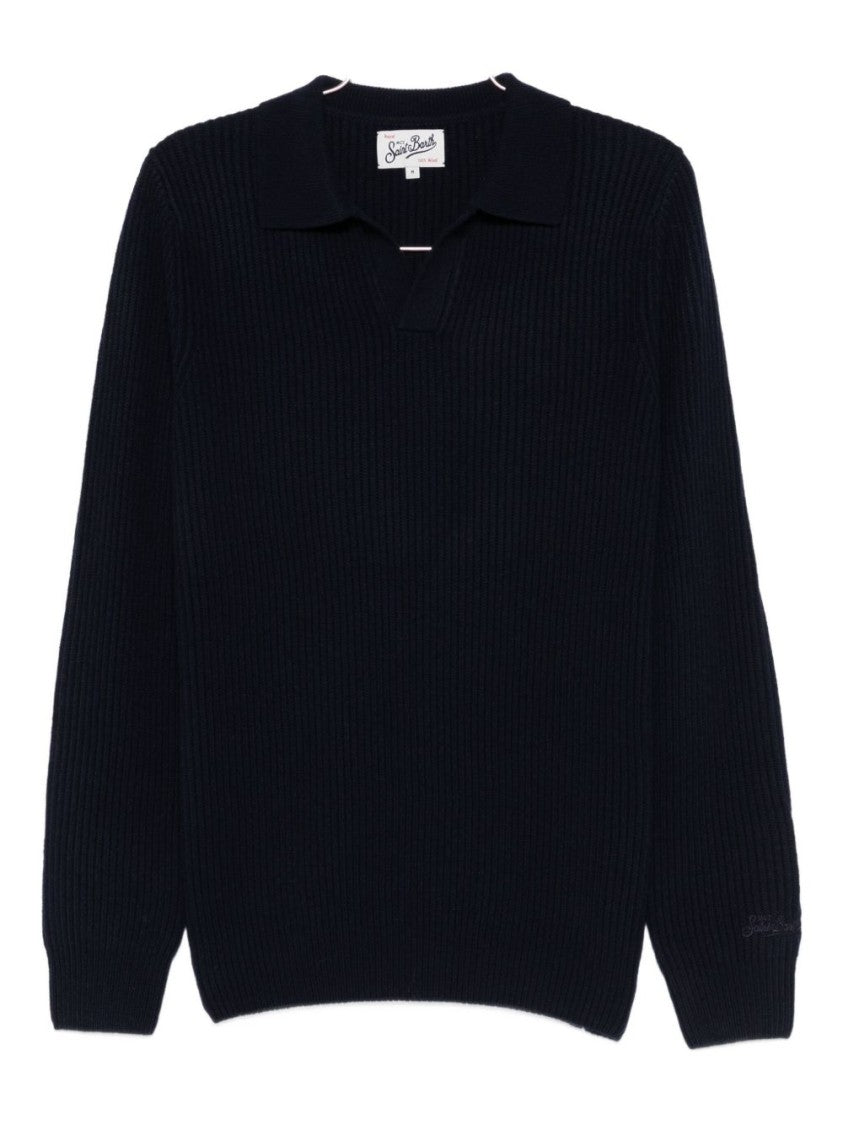 Mc2 Saint Barth Deep Blue Long-Sleeve Polo