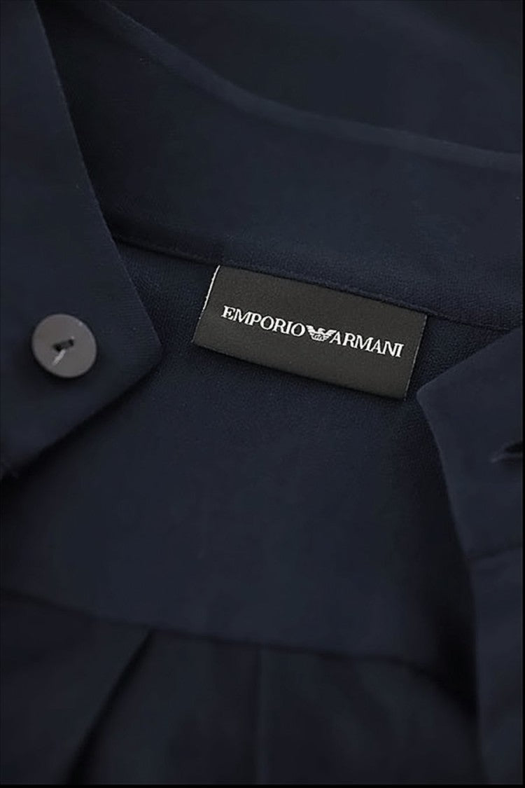 Emporio Armani Blue Stand Collar Shirts