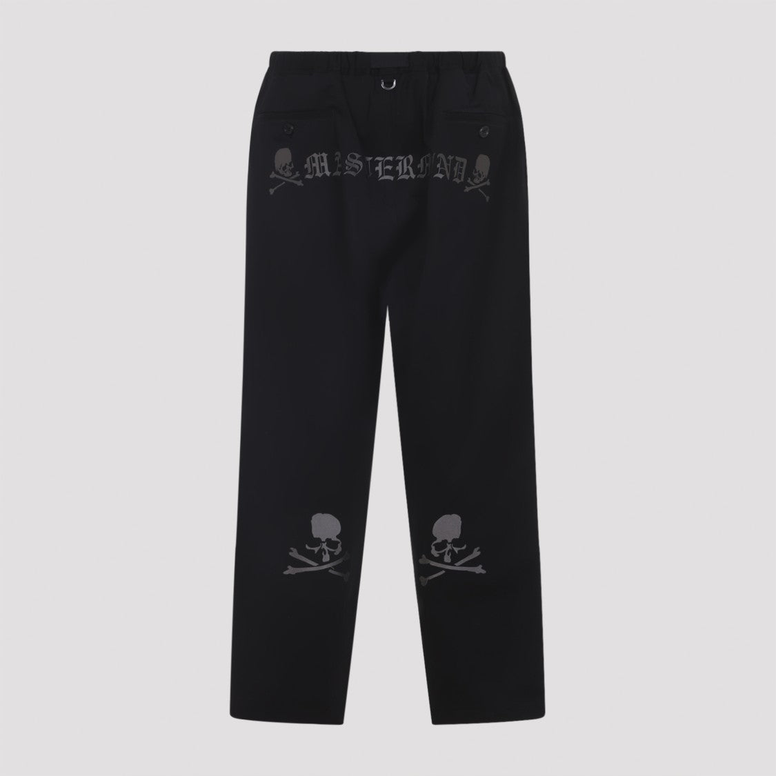 Mastermind Contemporary Straight-Leg Trousers With Adjustable Belt And Skull Motifs