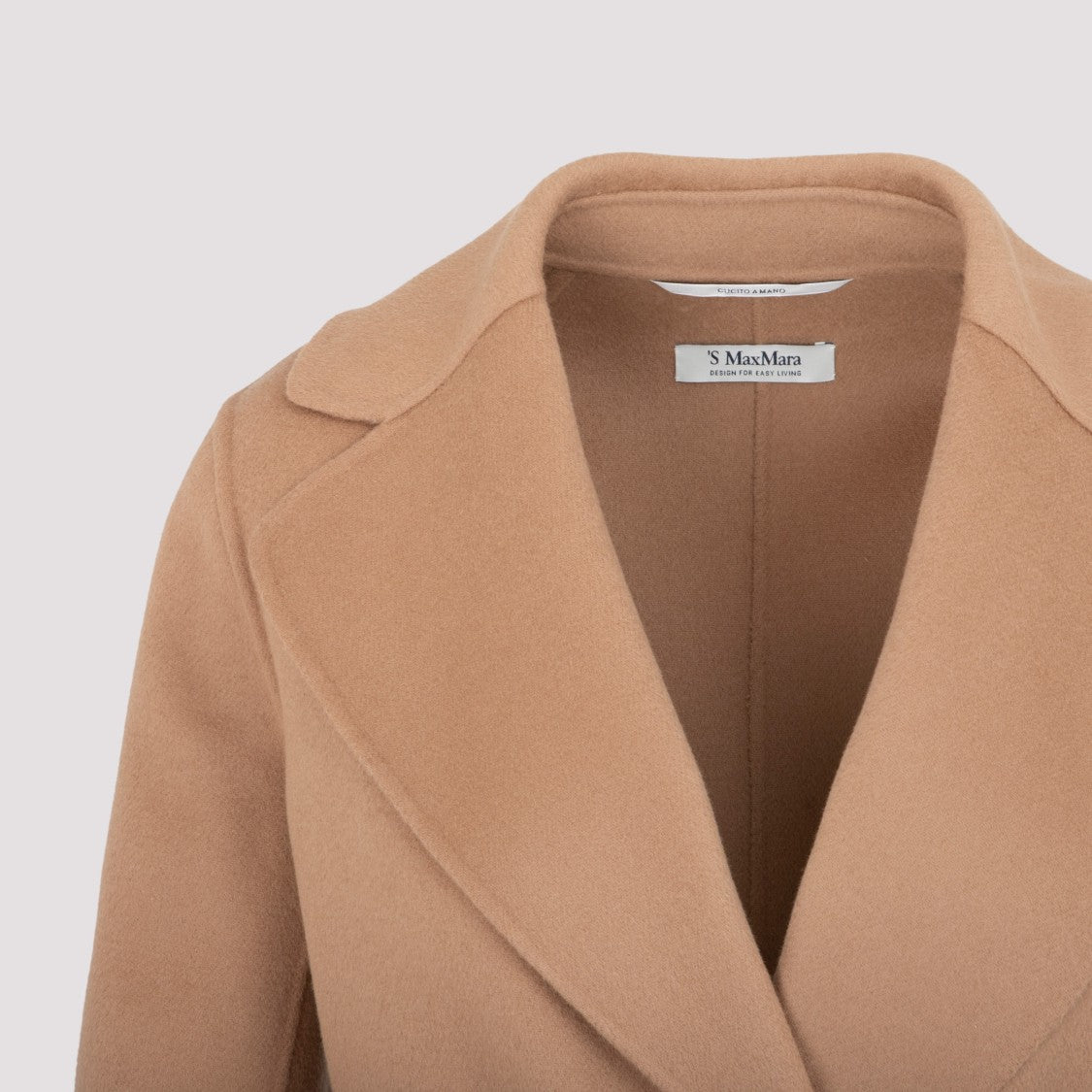 Max Mara Camel Wool Coat With Exaggerated Lapels