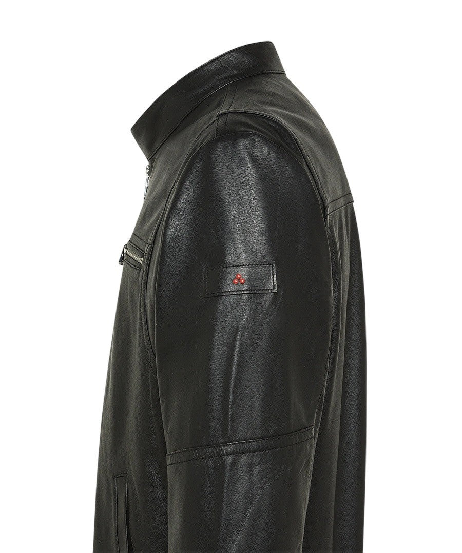 Peuterey Short Slim-Fit Biker Jacket In Soft Leather
