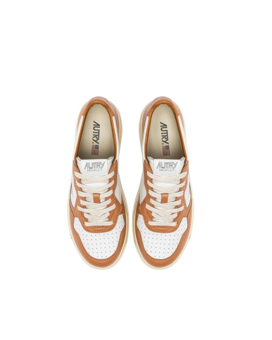 Autry Medalist Low Sneakers With Padded Collar And Micro Perforations