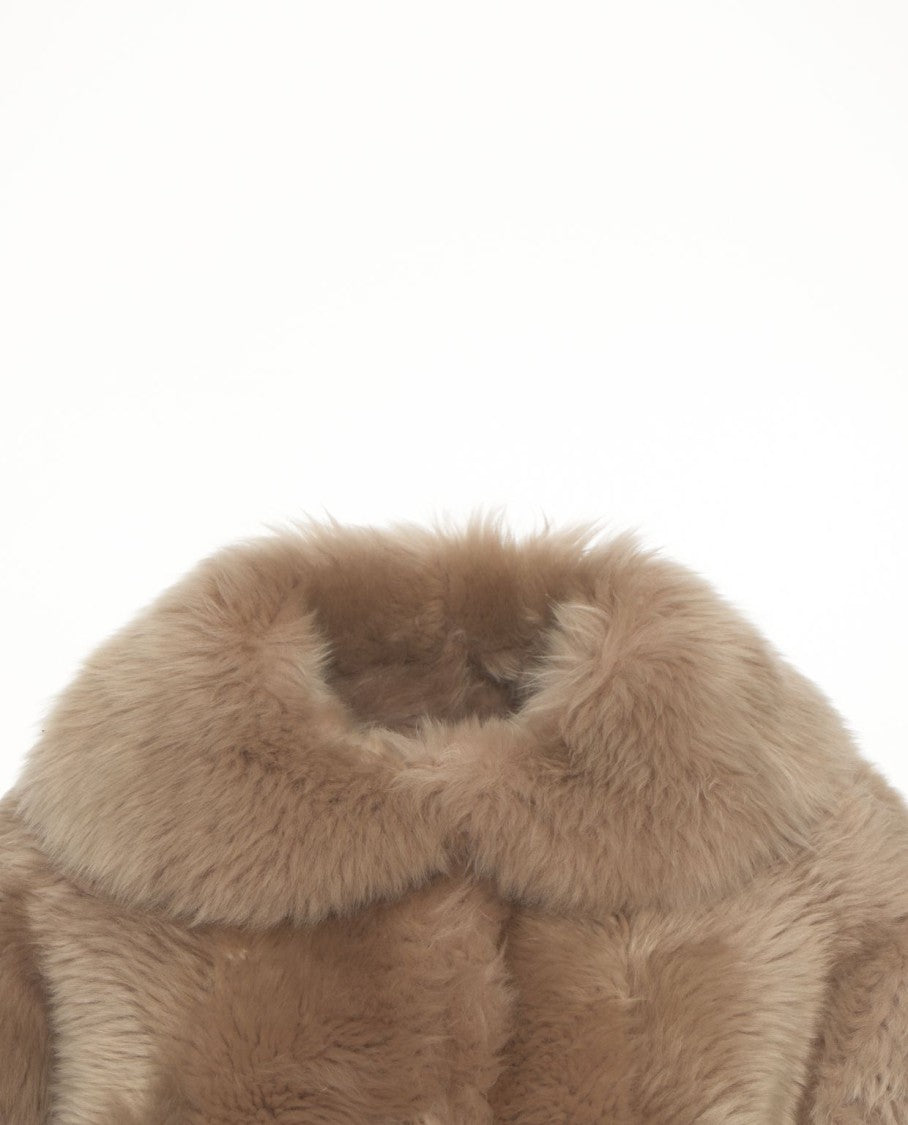 Desa 1972 Shearling Jacket With Oversized Collar And Relaxed Fit