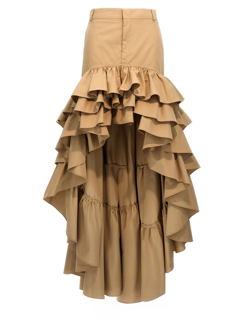 Moschino Asymmetrical Cotton Canvas Skirt