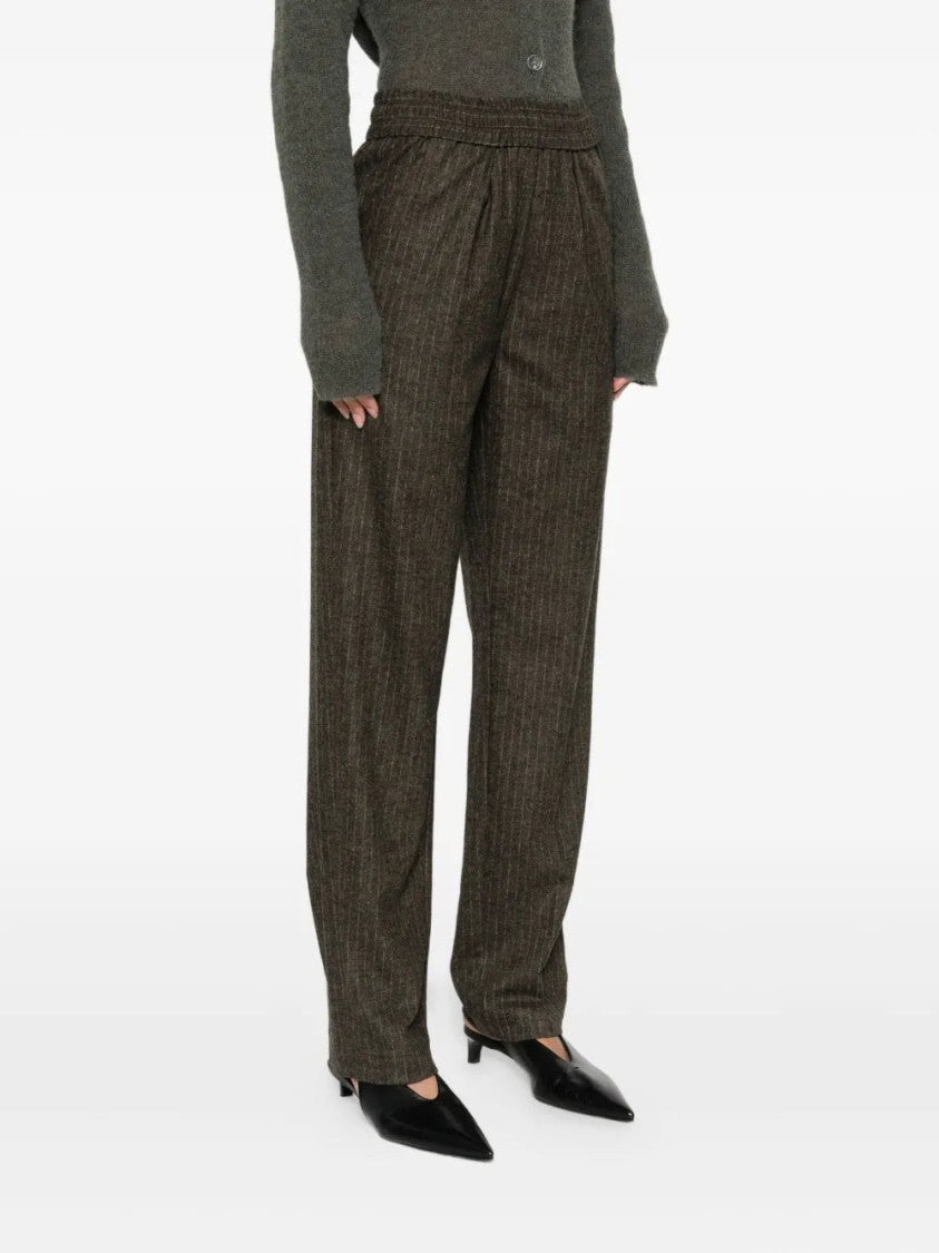 Isabel Marant Pinstripe Elastic-Waist Tailored Trousers