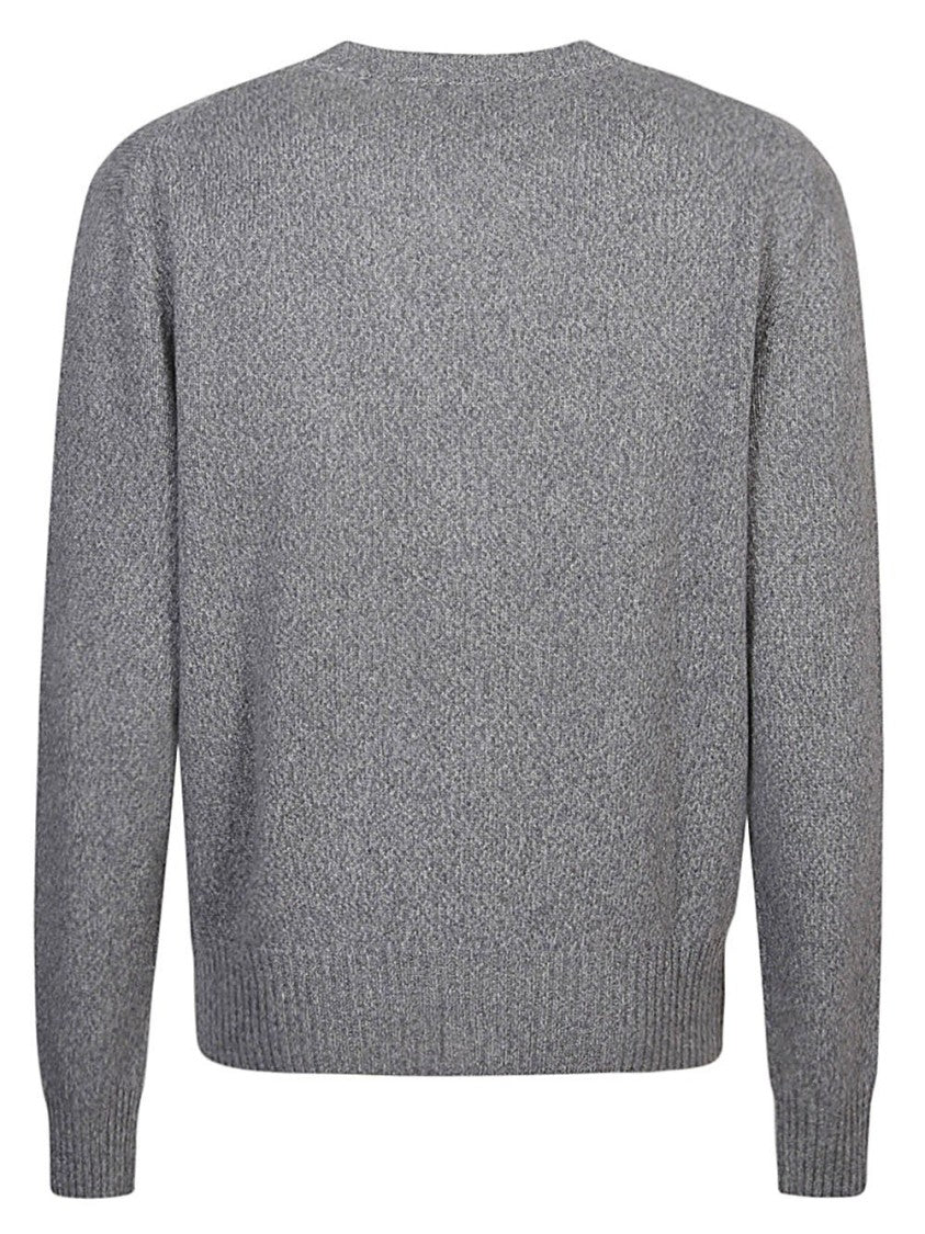 Ami Classic Cashmere-Wool Blend Cardigan With Button-Up Front