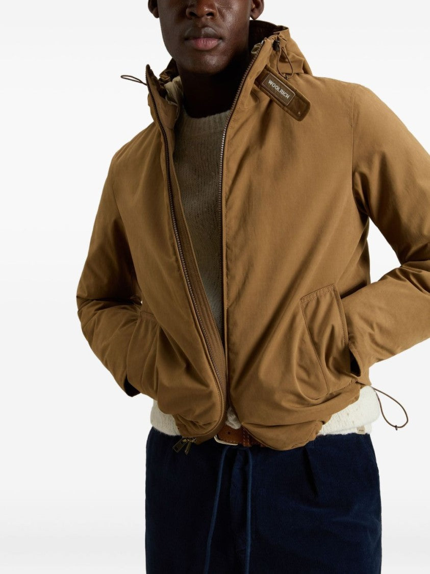 Woolrich Padded Brown Jacket With Adjustable Hood