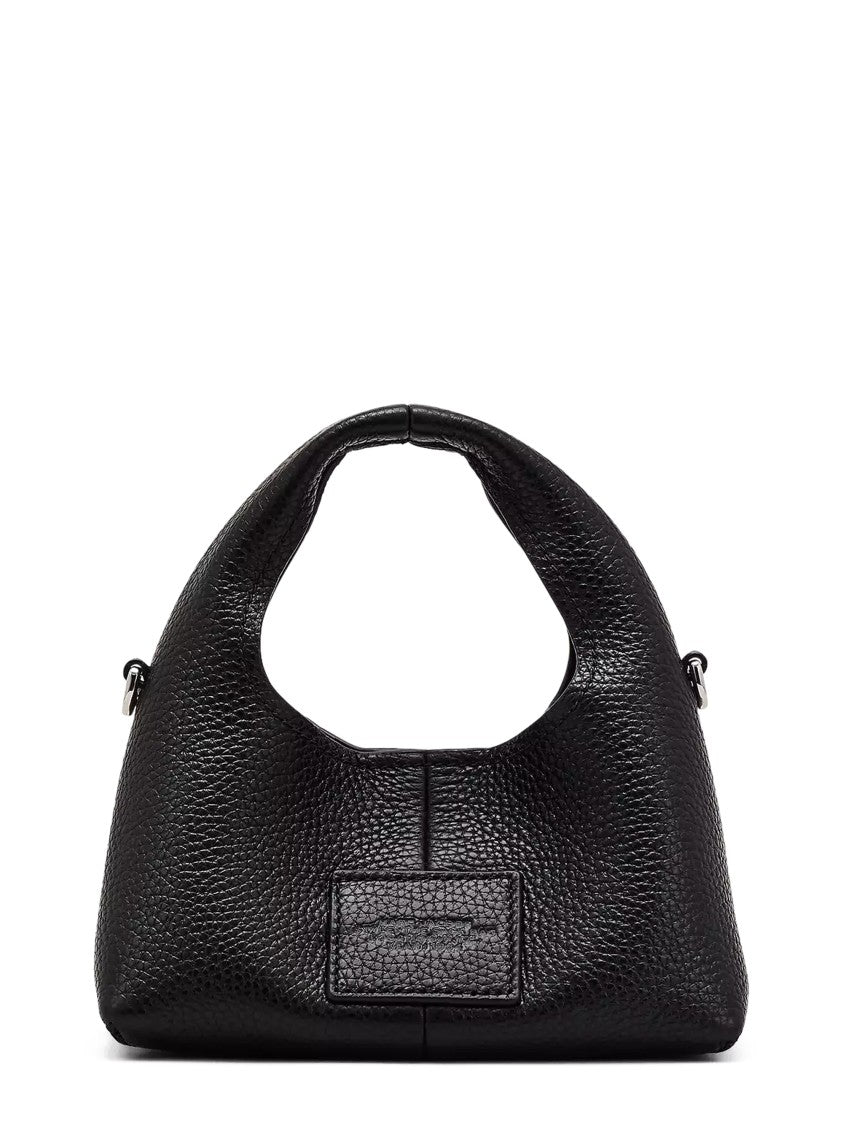 Marc Jacobs Compact Structured Crossbody Bag In Textured Black Leather