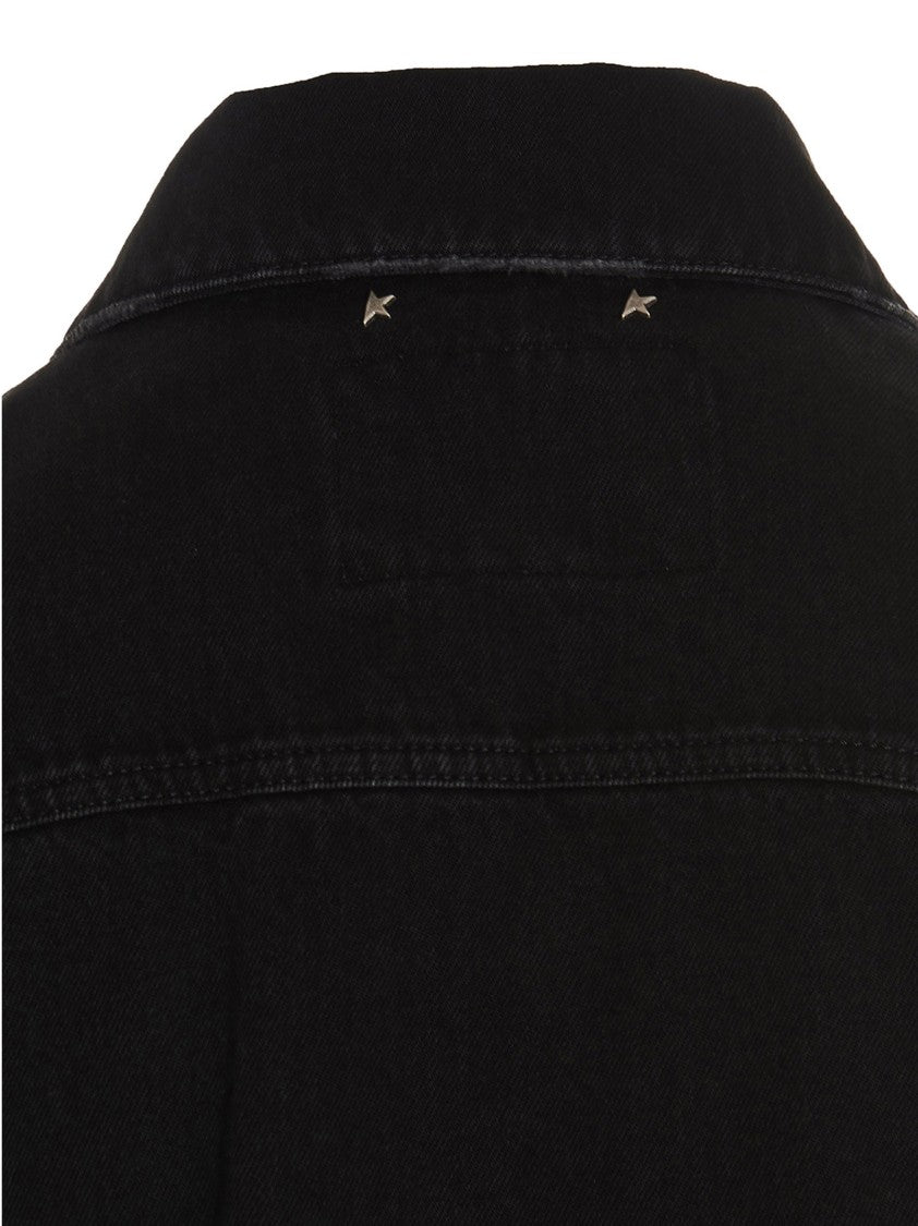 Golden Goose Vintage-Effect Black Denim Jacket