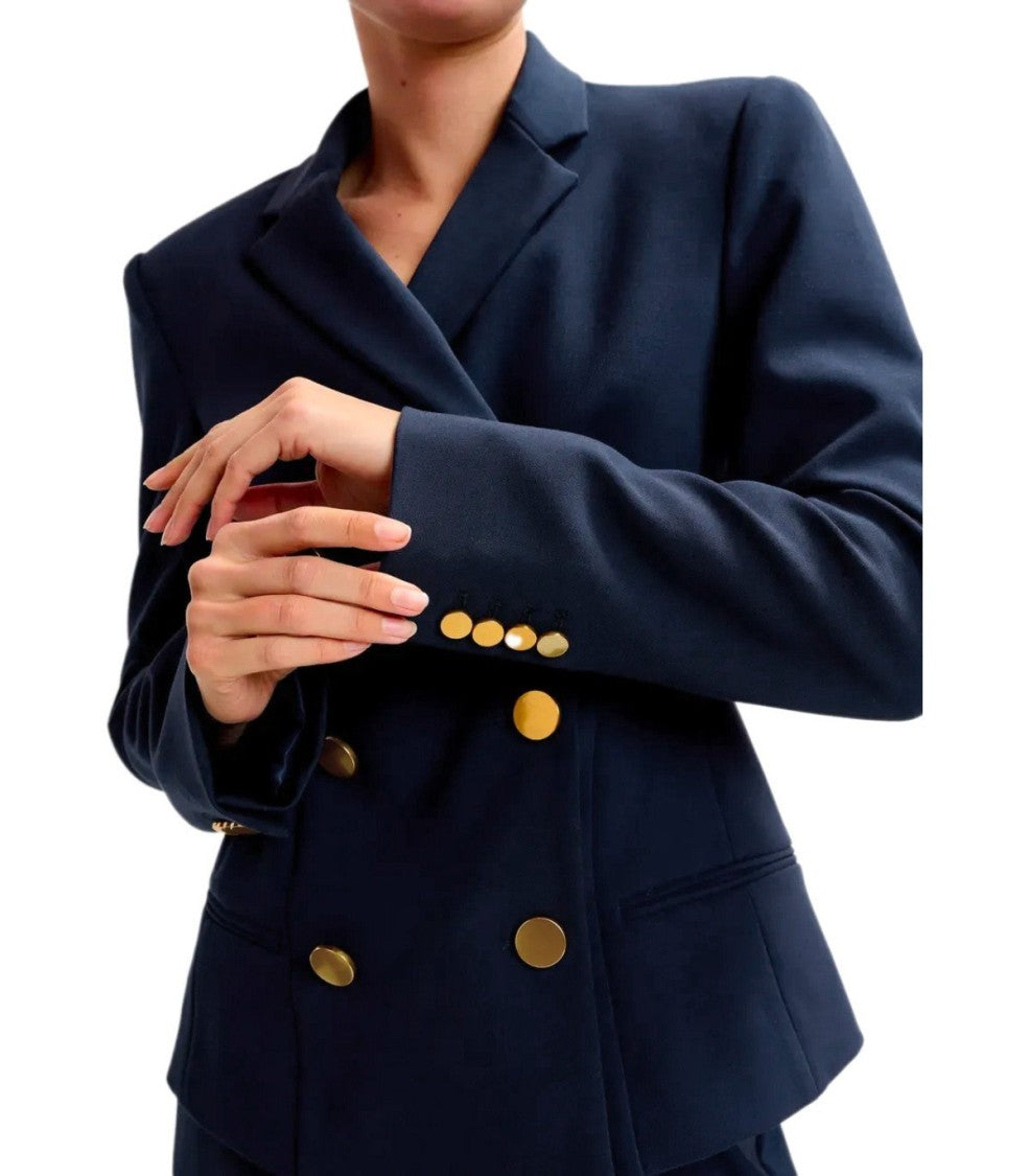 Essentiel Antwerp Irtha Navy Blue Double-Breasted Blazer