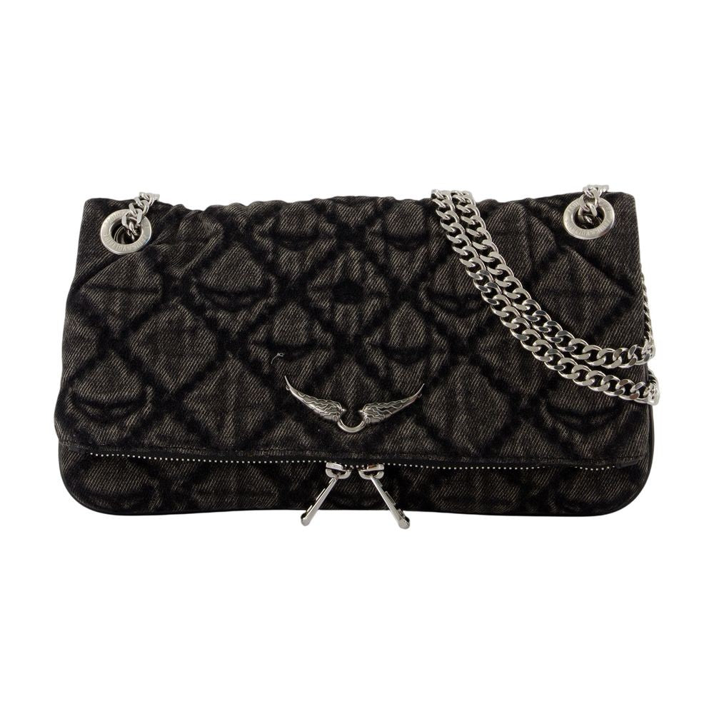 Zadig & Voltaire Wallet On Chain Rock Ii - Cotton - Dark Grey