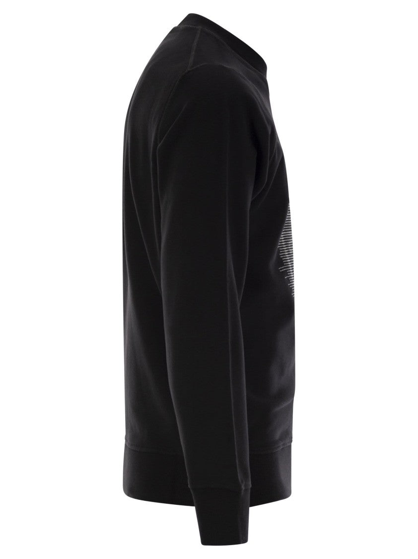 Stone Island Crew-Neck Sweatshirt With Optical Three