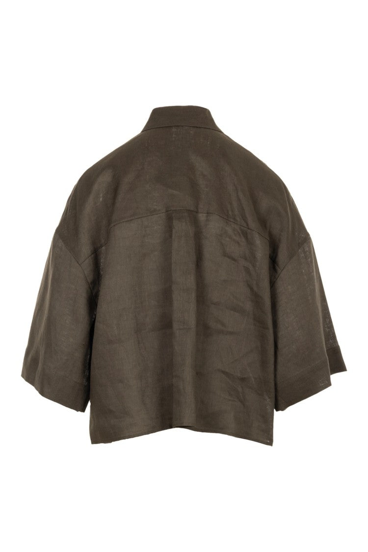 Max Mara Cropped Boxy Shirt With Classic Collar
