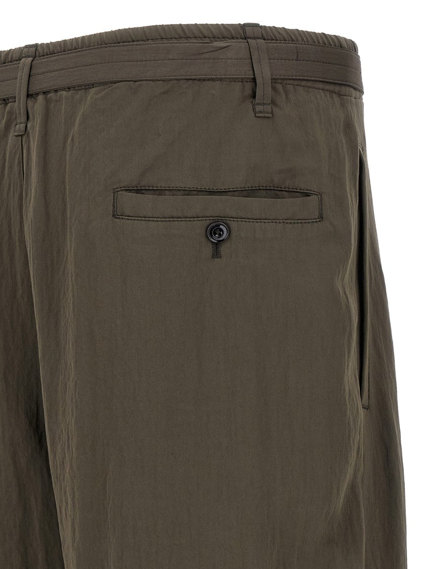 Lemaire Belted Viscose Trousers With Adjustable Waistband