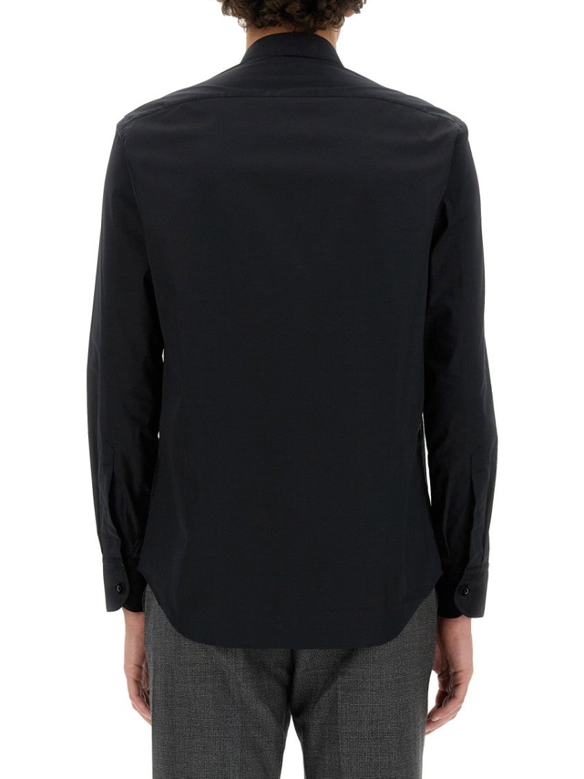 Pt Torino Fitted Black Cotton Shirt