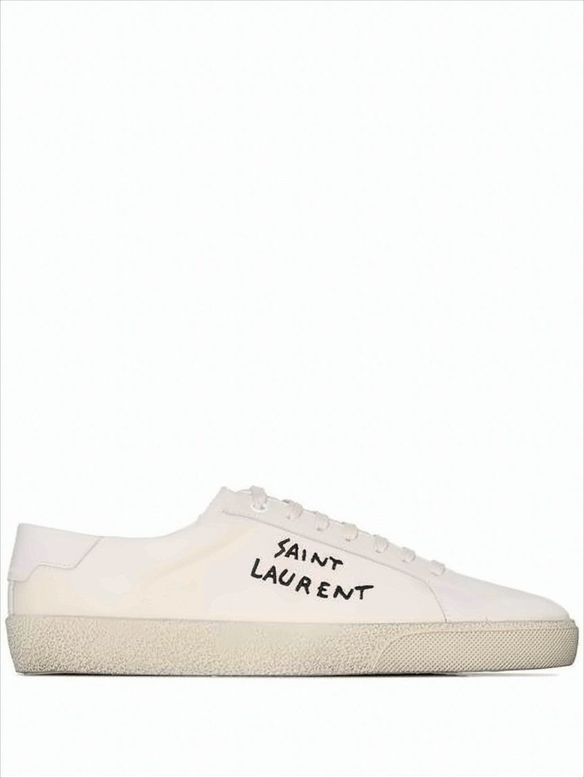 Saint Laurent Low-Top Sneakers With Canvas Upper And Leather Accents