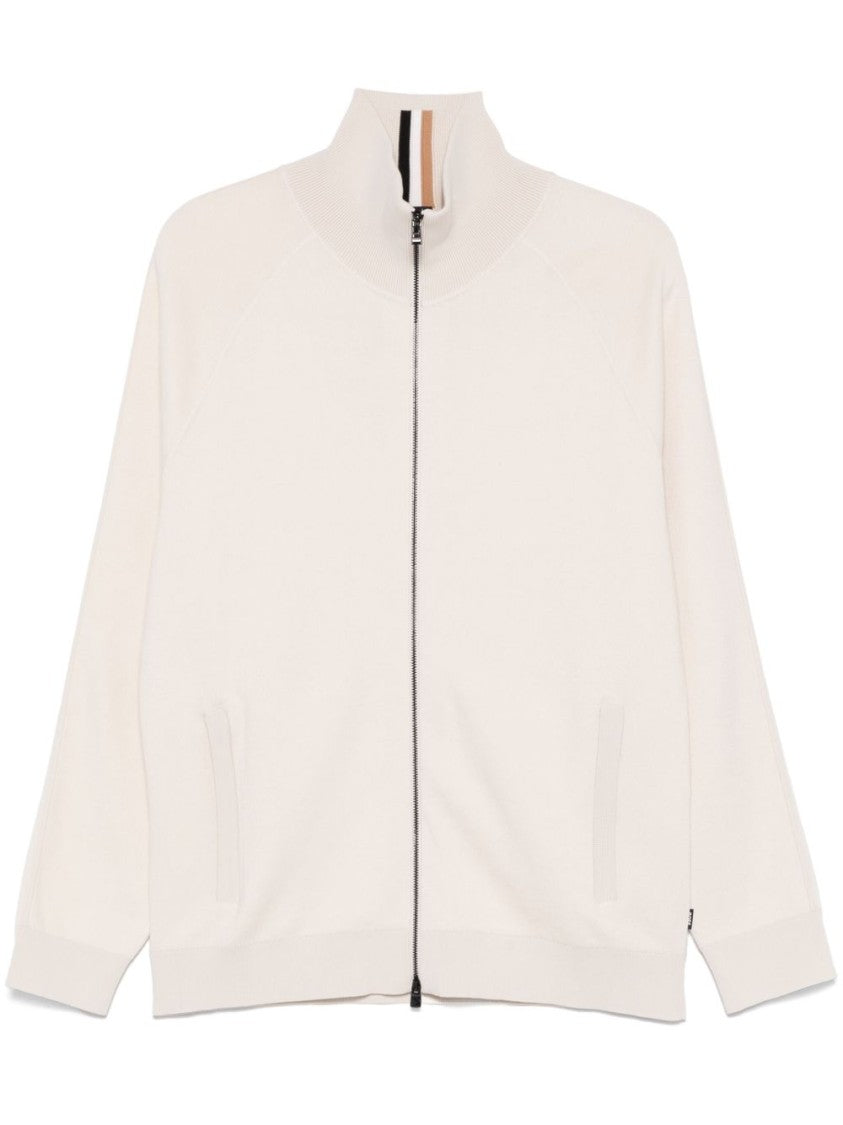 Boss High Neck White Sweater