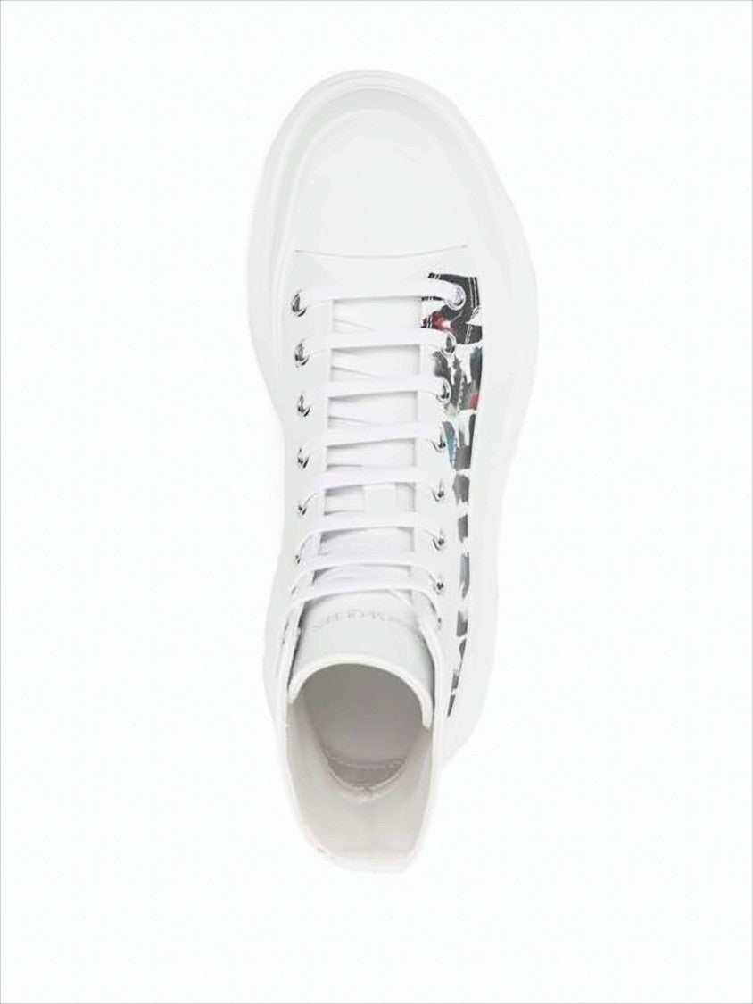Alexander Mcqueen High-Top Leather Boots With Textured Sole