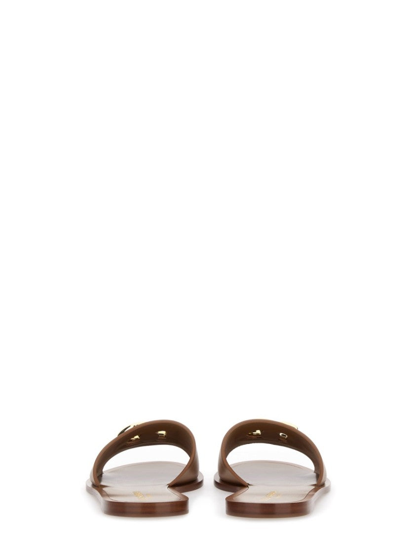 Dolce & Gabbana Leather Slide Sandals