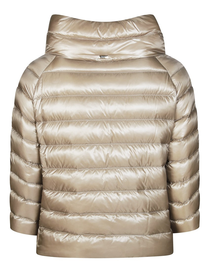 Herno Quilted Midi-Length Puffer Coat With High Collar And Zip Closure