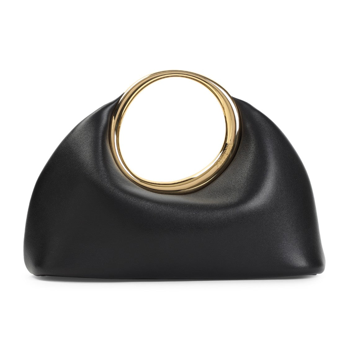 Jacquemus Lambskin Handbag With Circular Handle And Spacious Interior