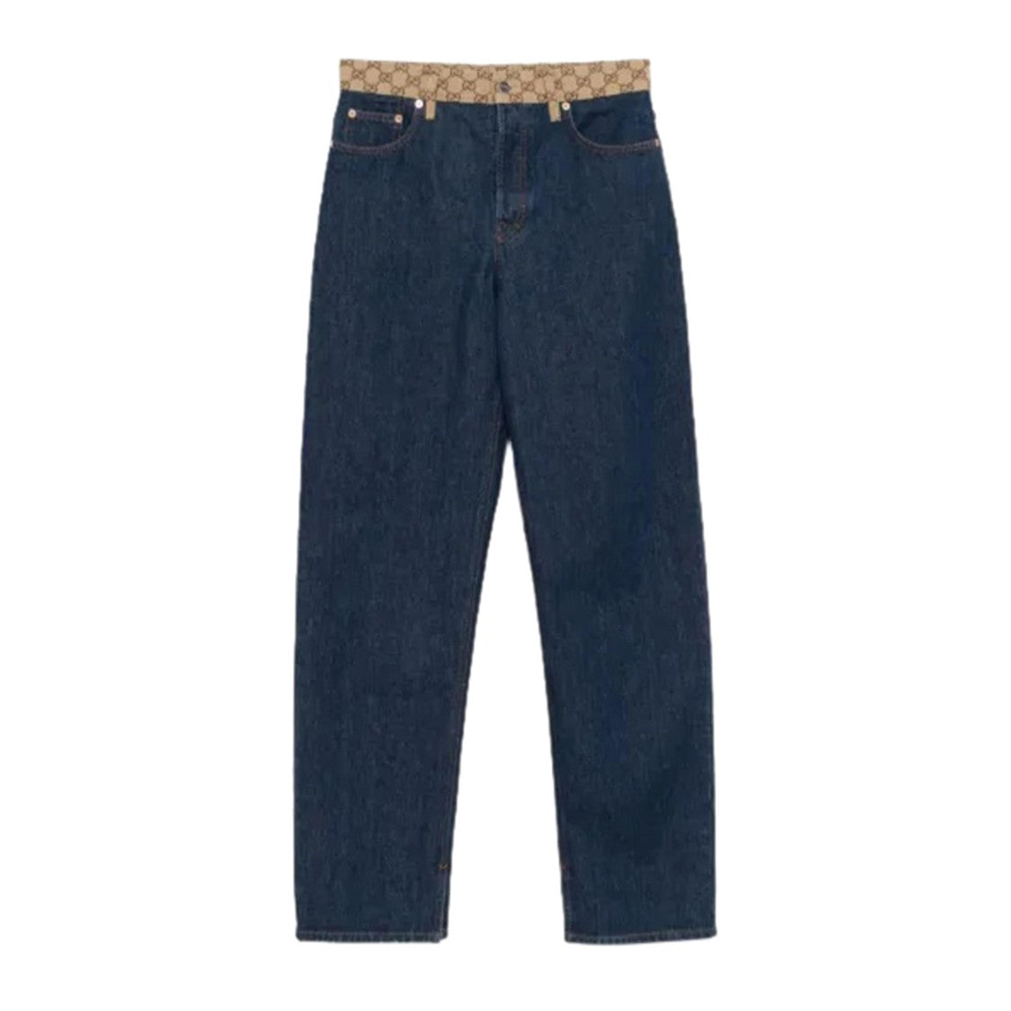 Gucci High-Waist Boyfriend Pants With Logo Waistband