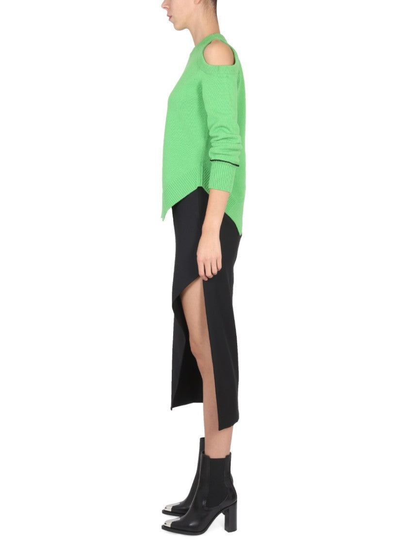 Alexander Mcqueen Midi Skirt With Bold Side Slit