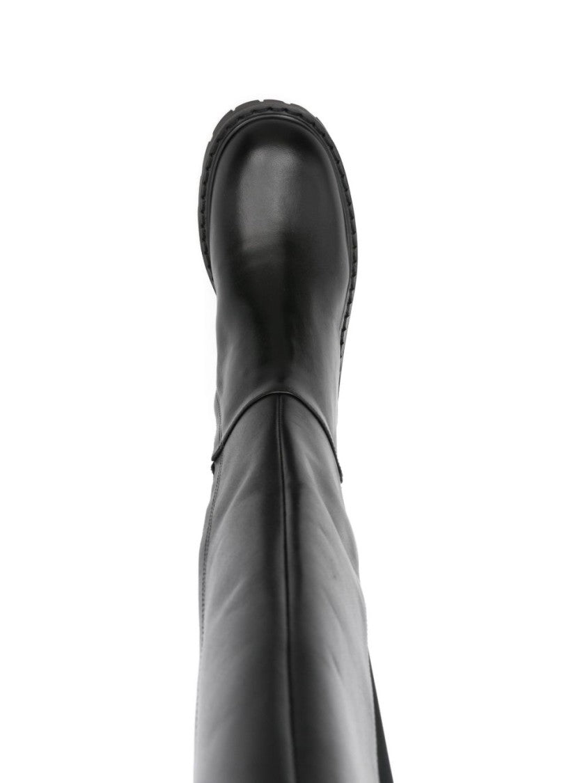 Michael Kors Black Ankle Boots With Textured Back Panel