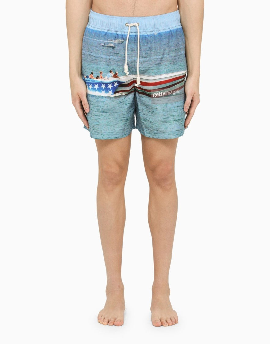 Palm Angels Getty Speedyboat Logo Swim Shorts