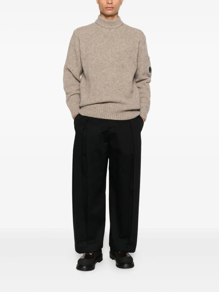 C.P. Company Lens-Detail Beige Knit Sweater