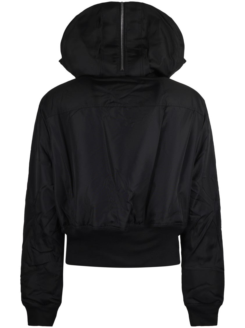 Drkshdw By Rick Owens Cropped Padded Bomber Jacket With Classic Parka Silhouette