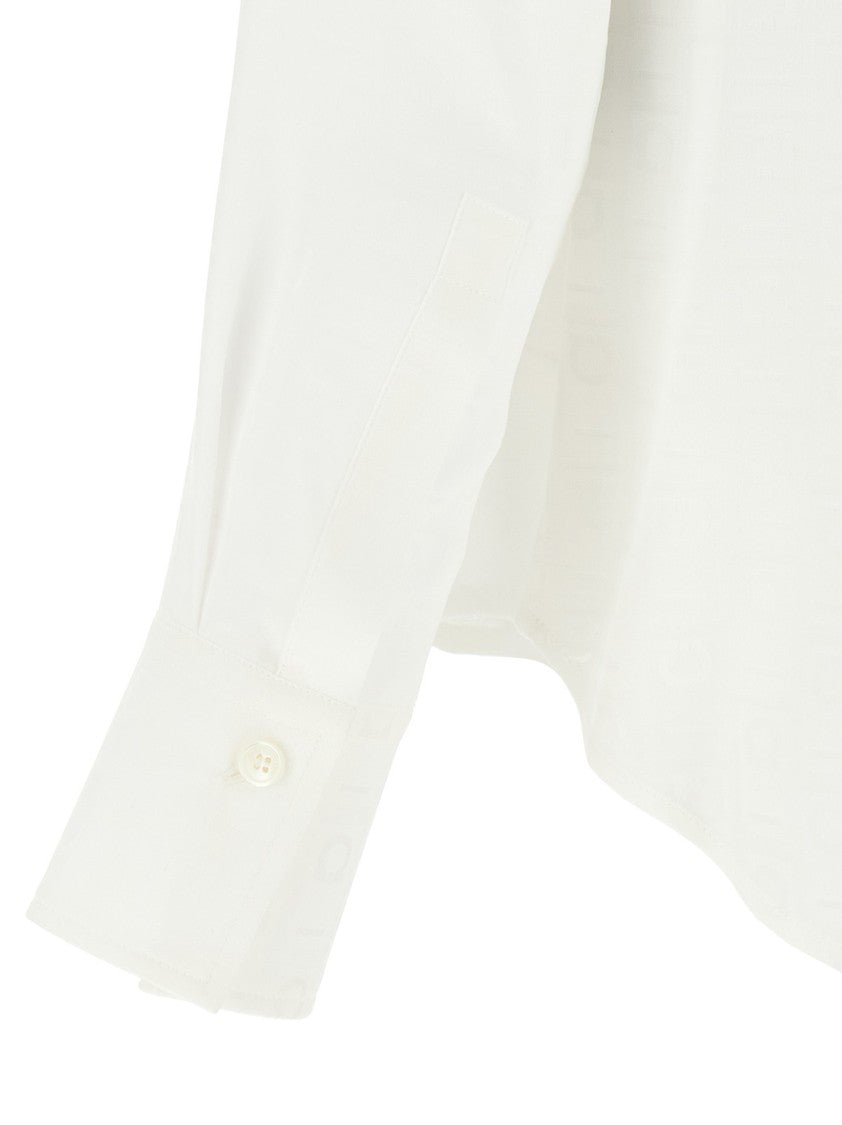Ferragamo Silk Monogram Jacquard Shirt