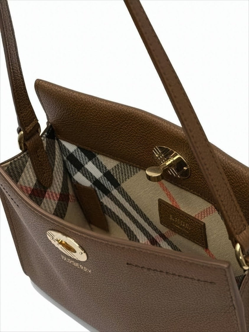 Burberry Textured Cowhide Leather Shoulder Bag