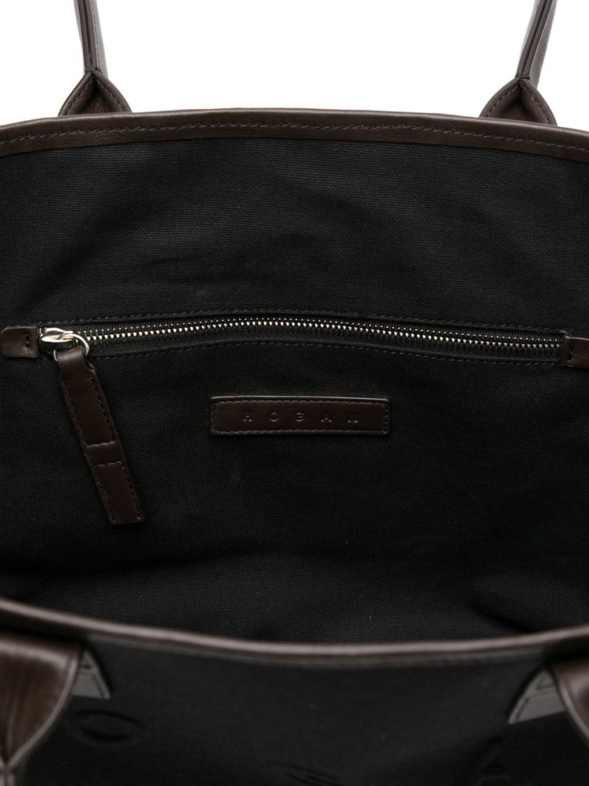 Hogan Black And Brown Leather Tote Bag